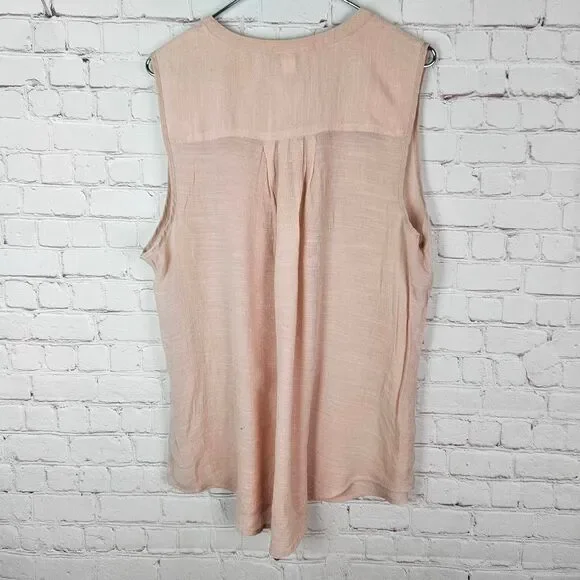 TORRID Harper Blush Pink Sleeveless Pocket Button Pullover Lightweight Top 0 - Picture 8 of 9